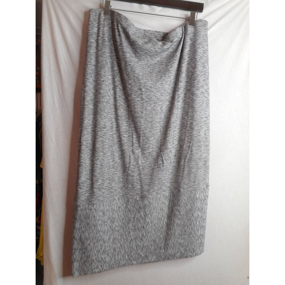 QVC GILI Got It Love It Womens Gray Knitted  Pull On Skirt Elastic Waist Size 2X